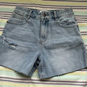High waisted 100% cotton denim shorts.